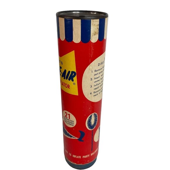 Vintage Bayshore's Speed-E-Air Balloon Inflator Tin Can Clown Graphics 10" Tall - Picture 3 of 8